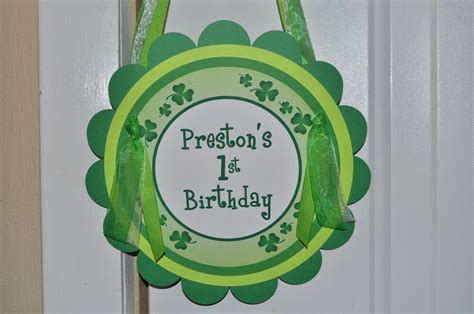 St Patricks Day Birthday Party Door Sign Party Etsy