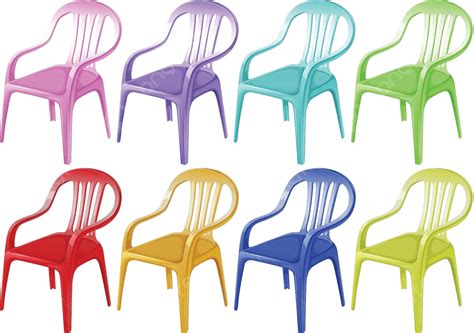 Colourful Plastic Chairs Red Ergonomics Surface Vector Red Ergonomics