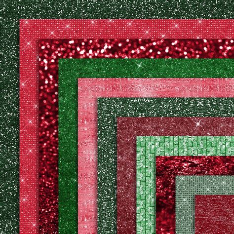 42 Luxury Christmas Shimmering Glitter Digital Papers By Artinsider