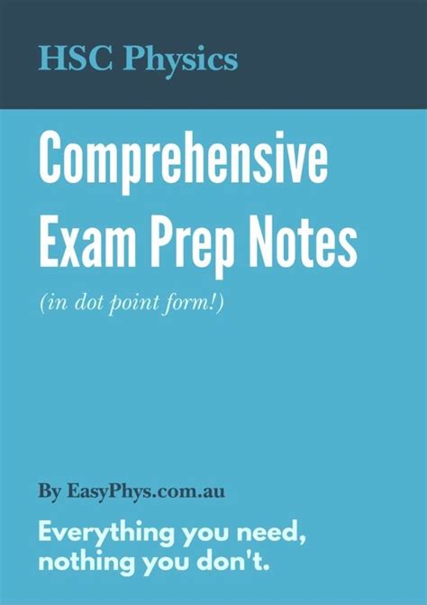 Hsc Physics Comprehensive Exam Notes In Dot Points