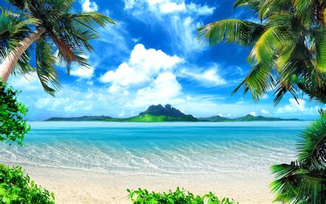 40 Tropical Beach Scenes Wallpaper On Wallpapersafari