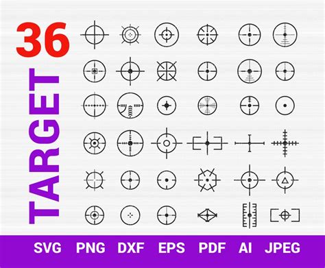 Target svg Target svg files Crosshair svg Shooting Target | Etsy