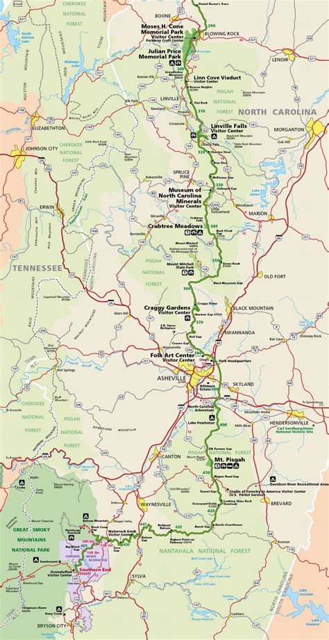 Blue Ridge Parkway Printable Map Customize And Print