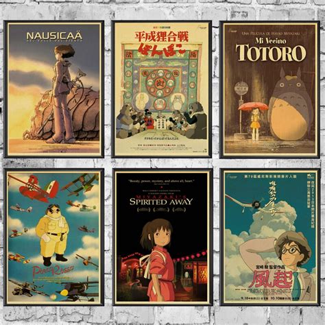 Animated Poster Hayao Miyazaki Kraft Paper Animeely