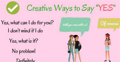 100 Creative Ways To Say Yes Eslbuzz Learning English