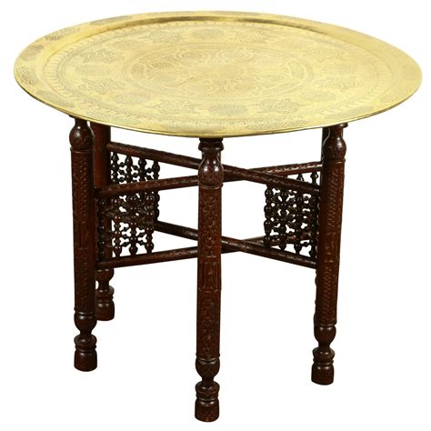 Shop modern living, dining, office, and bedroom furniture at west elm®. Antique Arabic Brass Tray Side Table at 1stdibs