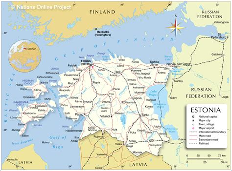 Political Map Of Estonia Nations Online Project