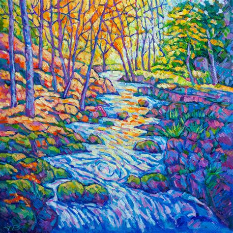 Autumn Stream Impressionist Oil Painting Painting By Tao Bai Artmajeur