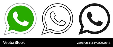 Social Media Icon Set For Whatsapp In Different Vector Image