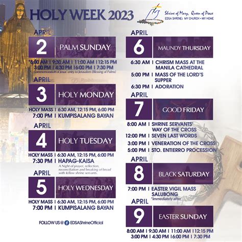 Holy Week 2023 ~ Edsa Shrine Shrine Of Mary Queen Of Peace Our Lady