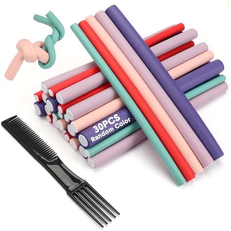 Amazon Com 60 Pieces Flexi Rods Flexible Curling Rods Hair Curlers