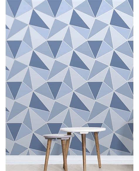 Blue Geometric Wallpaper Uk Mural Wall