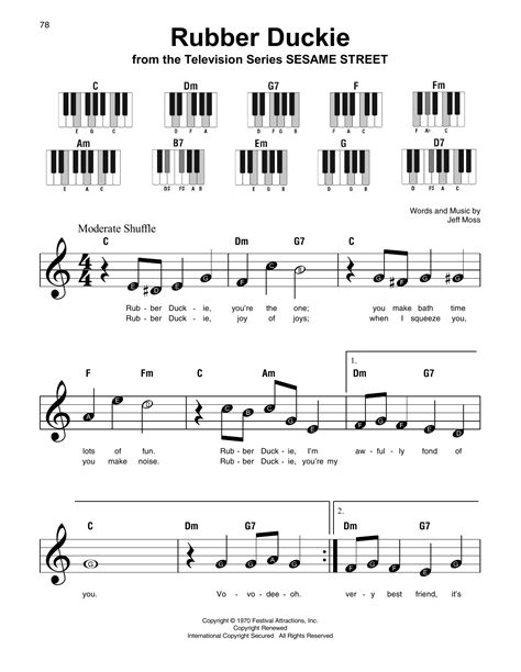 This song never gets old! Rubber Duckie Sheet Music | Jeff Moss | Super Easy Piano