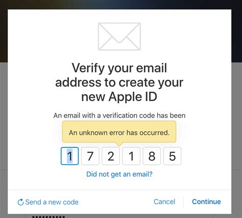 Cannot create Apple ID either from iOS of website - An unknown error