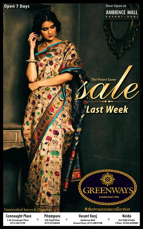 Finest luxury items for lowest prices. Greenways Th Finest Sale Last Wek Ad | Traditional sarees ...