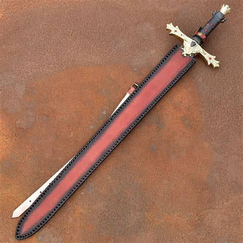 King Arthur Excalibur Damascus Steel Sword Hand Forged Etsy