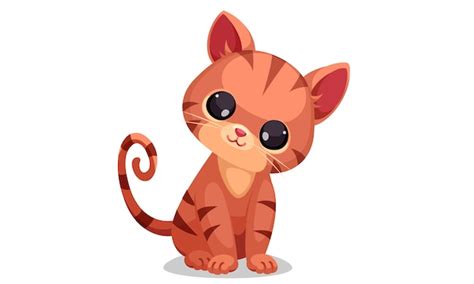 Illustrazione Vettoriale Carino Piccolo Gattino Vettore Premium