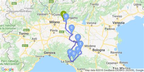 Le regioni del nord italia. Cartina Emilia Romagna E Lombardia