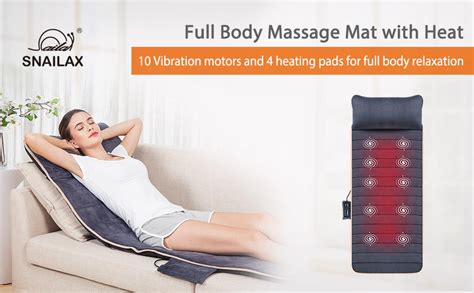 snailax full body massage mat with heating massage pad with 10 vibrating motors and 4 therapy