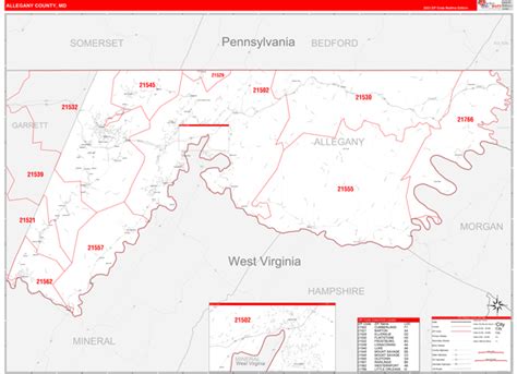 Allegany County Md Zip Code Maps Red Line