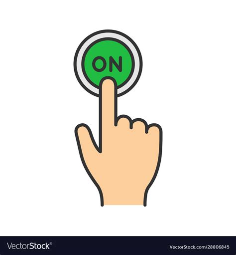 Turn On Button Click Color Icon Royalty Free Vector Image