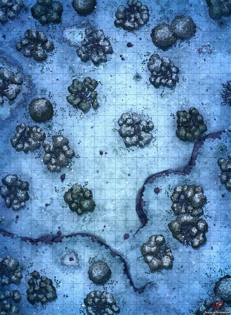 Snowy Forest Battle Map 22x30 Dndmaps Dungeon Maps Tabletop Rpg