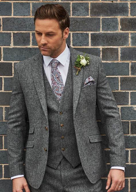 Grafton Grey Tweed Suit Award Winning Hire Range Pure Suit Hire