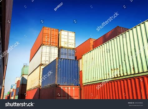 Stack Cargo Containers Docks Stock Photo 209349883 Shutterstock