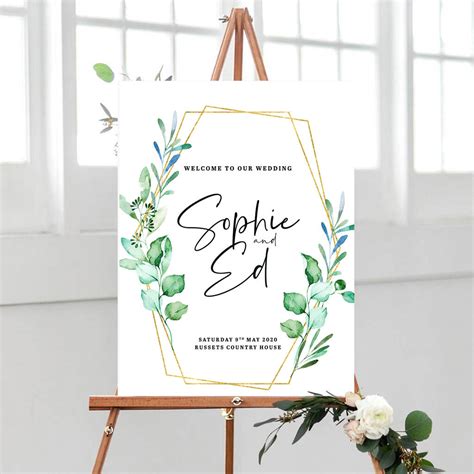 Eucalyptus Wedding Invitation Save The Date By