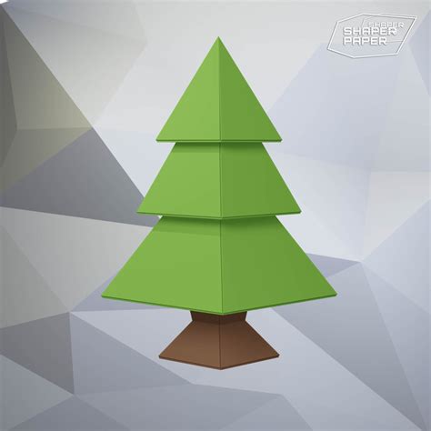 Papercraft 3d Christmas Tree Template Low Poly Paper Sculpture Etsy