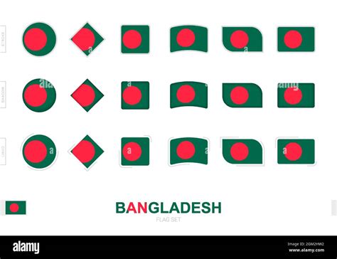 Bangladesh Flag Set Simple Flags Of Bangladesh With Three Different