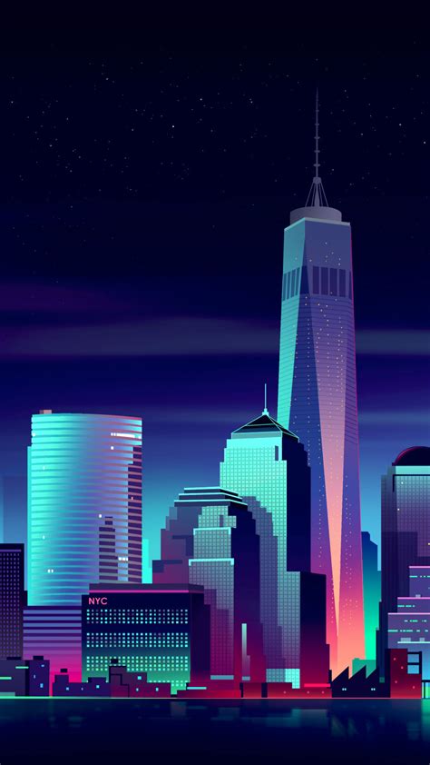 1080x1920 New York City Skycrapper Minimalism Cityscape Hd World