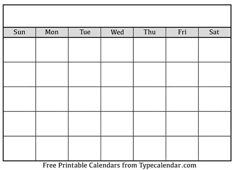 Download Printable Blank Calendar Templates