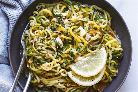 Lemon Garlic Butter Zucchini Noodles Recipe Eatwell