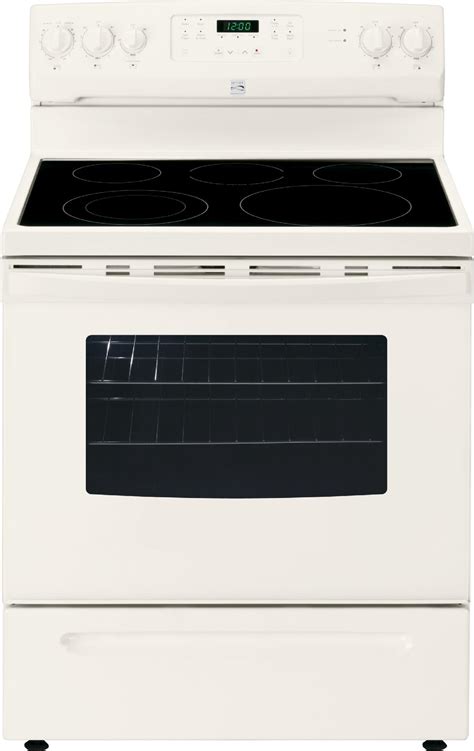 An electric range uses elements under the cooktop, for an easy to clean flat surface. Kenmore 94184 5.4 cu. ft. Electric Range - Bisque