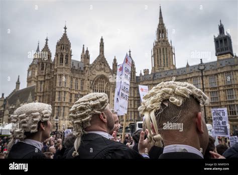 Barristers And Solicitors Protest In A Second Mass Walkout Over Cuts To Legal Aid Westminster