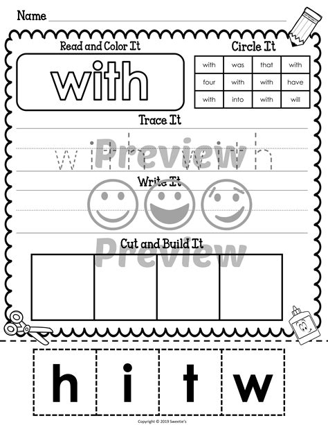 Sight Word Get Worksheet For Kindergarten Dolch 99worksheets Callie