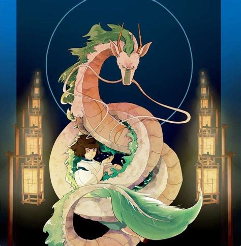 Spirited Away Haku Dragon Form Digital Art Anime Amino