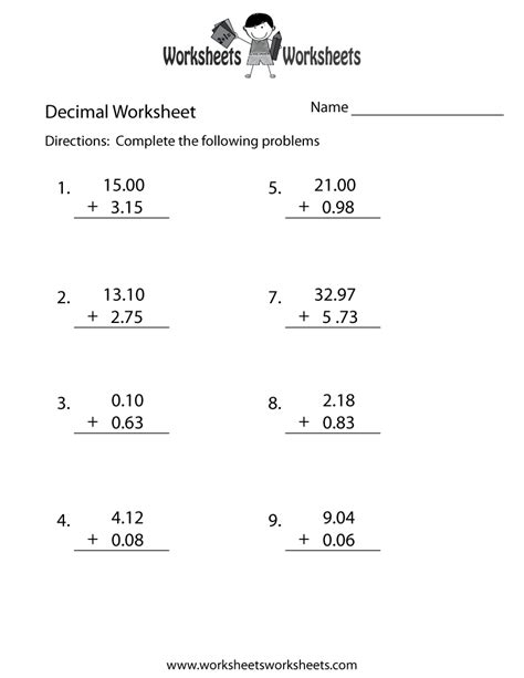 Adding And Subtracting Decimals Worksheets Pdf 4th Grade