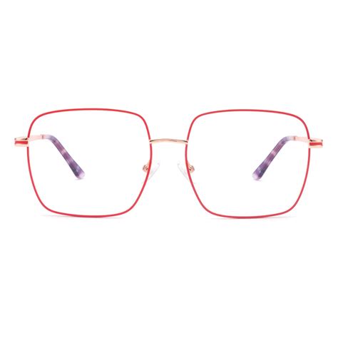 oversized square frame metal spectacle for women clear trendy optical frames china optical