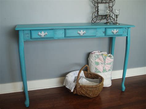 The sofa bar table and stools do just that. Queen Anne Sofa Table in Turquoise - Mar8/15 | Flipping furniture, My furniture, Furniture
