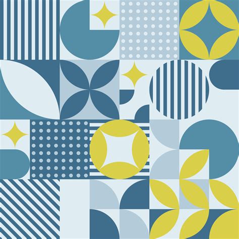 Minimalist Geometric Pattern With Simple Shapes And Pastel Colors