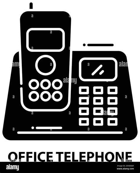 Office Telephone Icon Black Vector Sign With Editable Strokes Concept