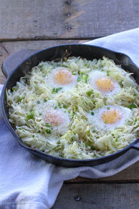 Raw #cabbage usually gets stuck in my teeth. Skillet Eggs with Cabbage Hash - FoodBabbles.com | Egg ...