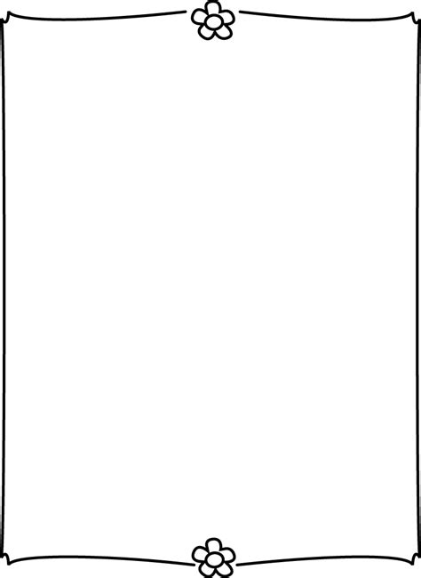Flower Line Page Border - Free Page Borders