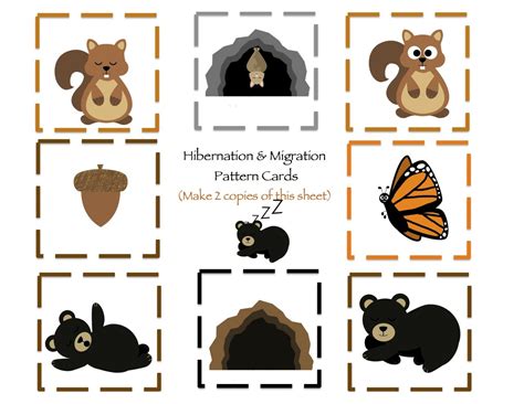hibernation migration printable preschool printables