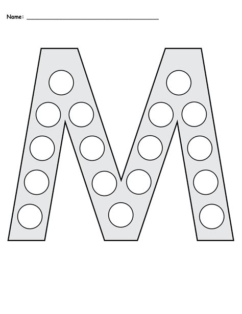 Letter M Do A Dot Printables Uppercase And Lowercase Supplyme