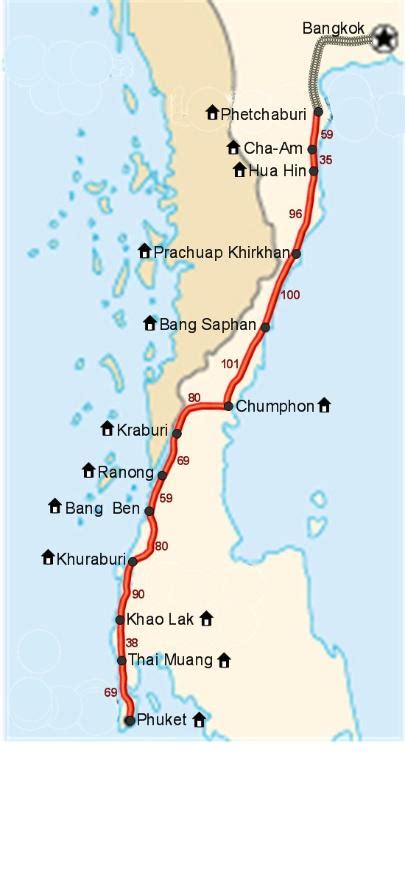 Cycle Touring Routes Thailand Bangkok To Phuket