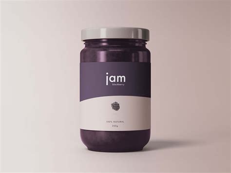 free glass jam jar mockup psd