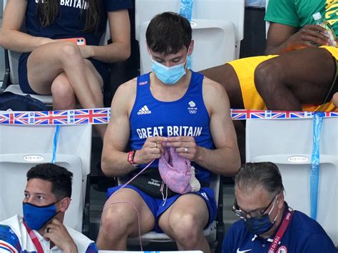 tom daley is knitting his way through the tokyo olympics georgia public broadcasting